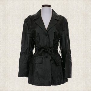 Gianni Valente 100% Leather Jacket  Trenchcoat Sz S